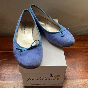 Paoliballerina Italian Blue Suede Ballet Flats
